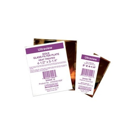 Dynaflux Gold Glass Filter Plates, Size: 2in. x 4-1/4in., Shade: 9, 50PK UVGO2409GF